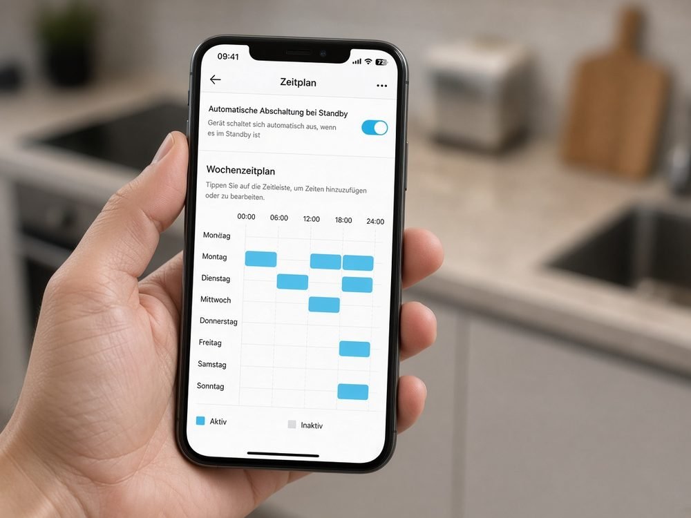 Zeitplan-Ansicht der WattRadar App für automatische Abschaltung